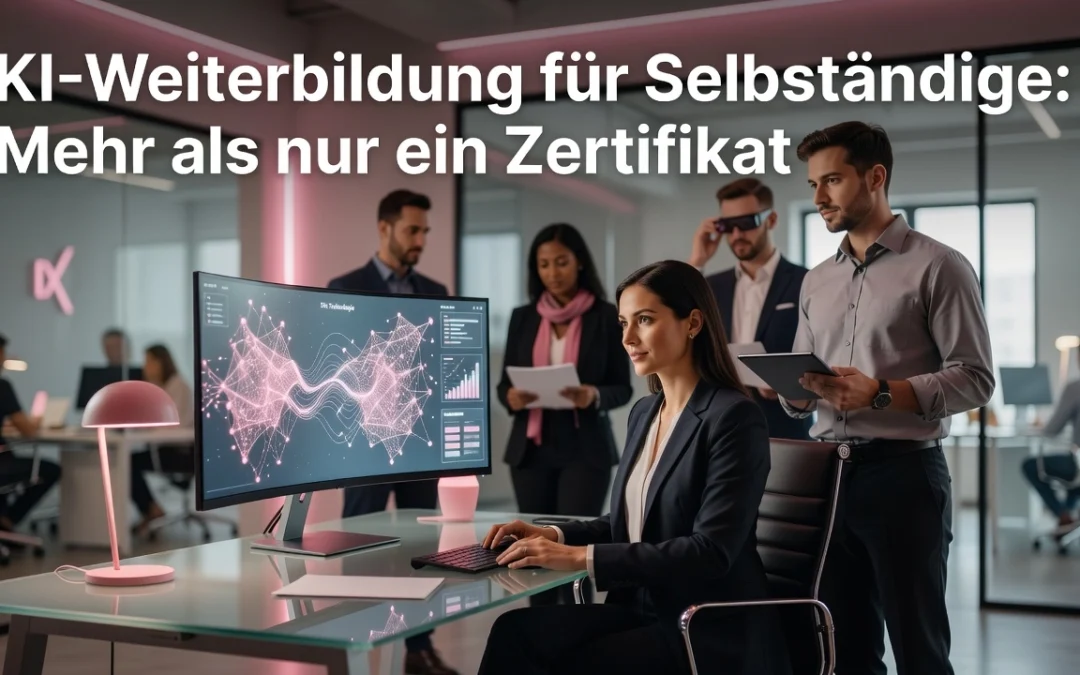 Professional header image for list-based article: KI-Weiterbildung für Selbständige: Mehr als nur ein Zerti...