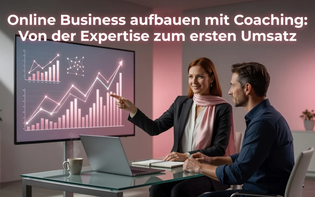Professional header image for educational tutorial: Online Business aufbauen mit Coaching: Von der Expertise ...