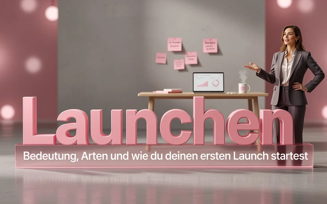 Professional header image for educational tutorial: Launchen – Bedeutung, Arten und wie du deinen ersten Laun...